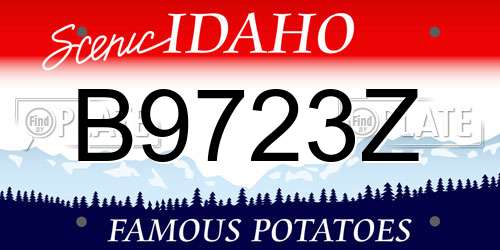 B9723Z Idaho License Plate