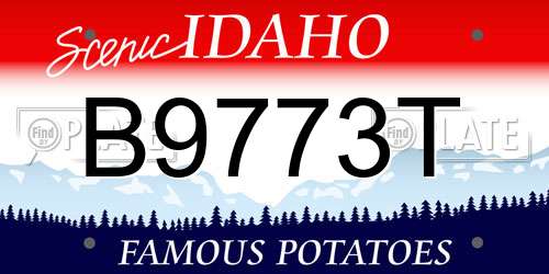 B9773T Idaho License Plate