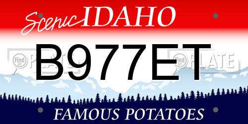 B977ET Idaho License Plate