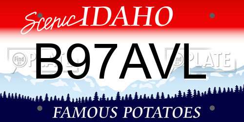 B97AVL Idaho License Plate