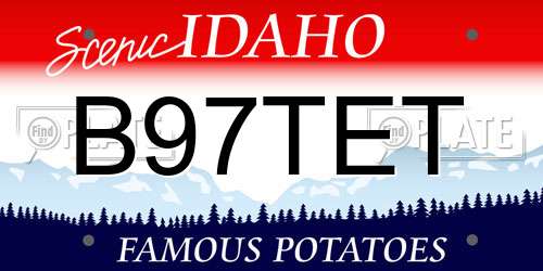 B97TET Idaho License Plate