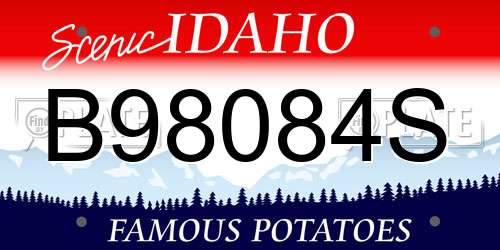 B98084S Idaho License Plate
