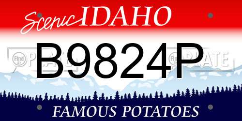B9824P Idaho License Plate