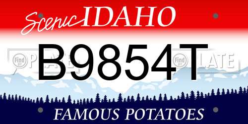 B9854T Idaho License Plate