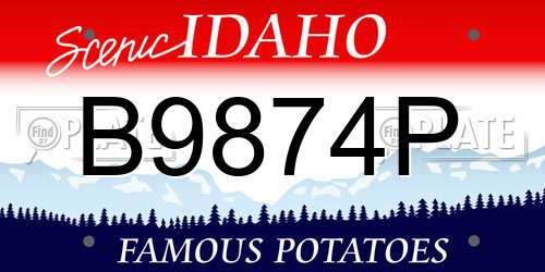 B9874P Idaho License Plate