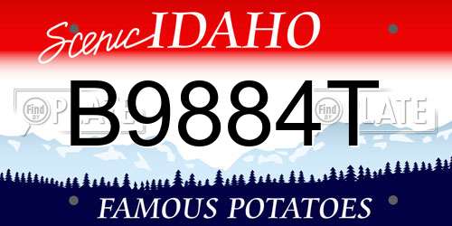 B9884T Idaho License Plate