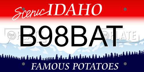 B98BAT Idaho License Plate
