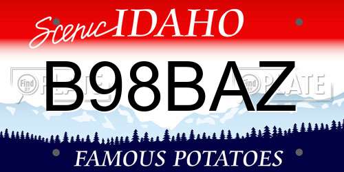 B98BAZ Idaho License Plate