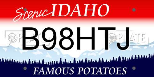 B98HTJ Idaho License Plate