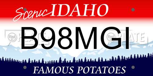 B98MGI Idaho License Plate