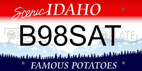 B98SAT Idaho License Plate