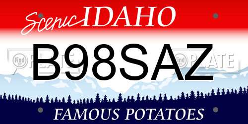 B98SAZ Idaho License Plate