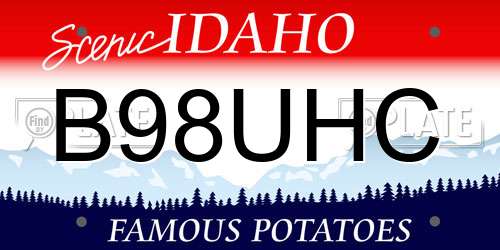 B98UHC Idaho License Plate