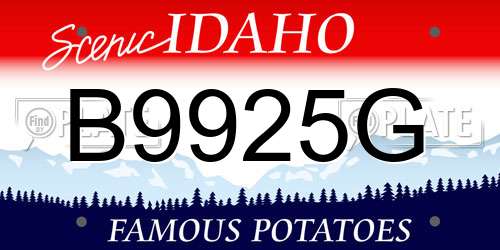 B9925G Idaho License Plate