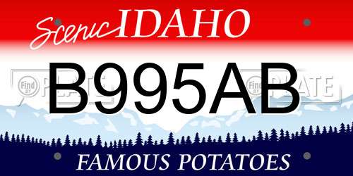B995AB Idaho License Plate