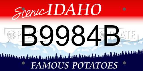B9984B Idaho License Plate