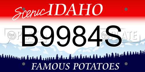B9984S Idaho License Plate