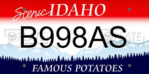B998AS Idaho License Plate