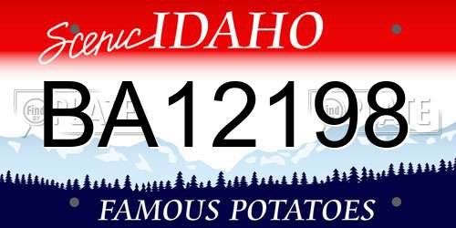 BA12198 Idaho License Plate