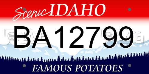 BA12799 Idaho License Plate