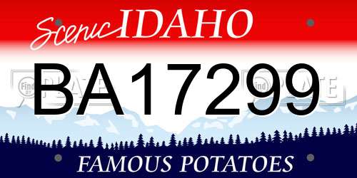 BA17299 Idaho License Plate