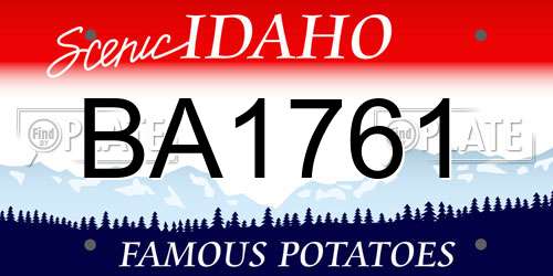 BA1761 Idaho License Plate