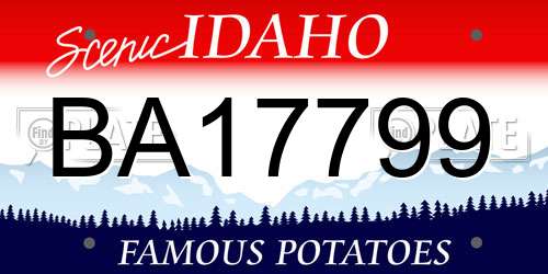 BA17799 Idaho License Plate