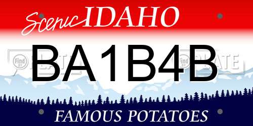 BA1B4B Idaho License Plate