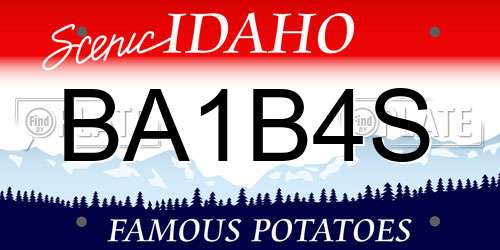 BA1B4S Idaho License Plate
