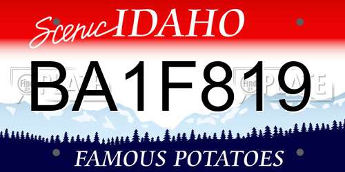 BA1F819 Idaho License Plate