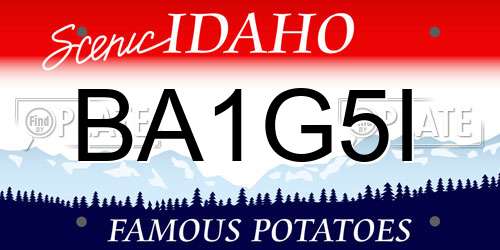 BA1G5I Idaho License Plate