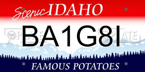 BA1G8I Idaho License Plate