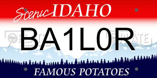 BA1L0R Idaho License Plate