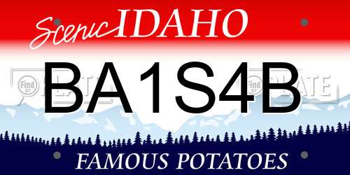 BA1S4B Idaho License Plate