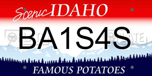 BA1S4S Idaho License Plate
