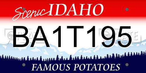 BA1T195 Idaho License Plate