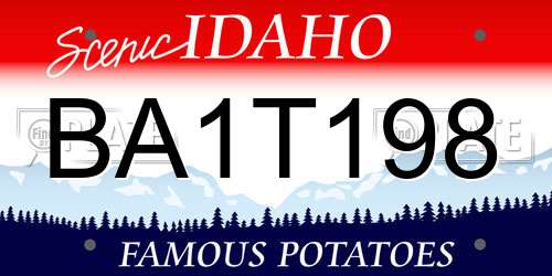 BA1T198 Idaho License Plate