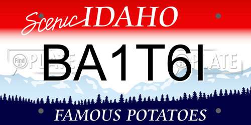 BA1T6I Idaho License Plate