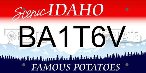 BA1T6V Idaho License Plate