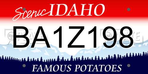 BA1Z198 Idaho License Plate