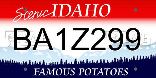 BA1Z299 Idaho License Plate