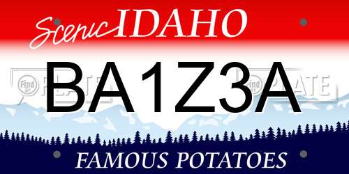 BA1Z3A Idaho License Plate