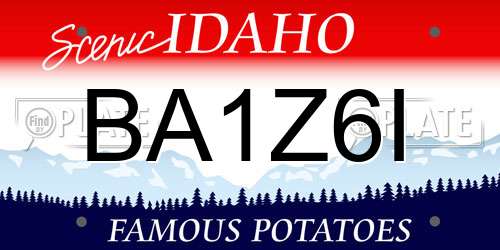 BA1Z6I Idaho License Plate