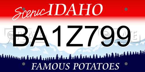 BA1Z799 Idaho License Plate