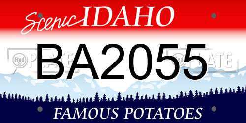 BA2055 Idaho License Plate