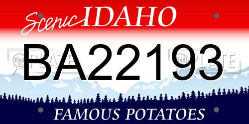 BA22193 Idaho License Plate