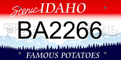 BA2266 Idaho License Plate