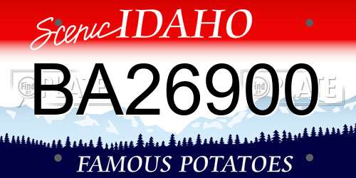 BA26900 Idaho License Plate