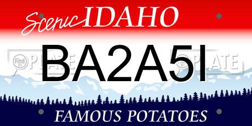 BA2A5I Idaho License Plate