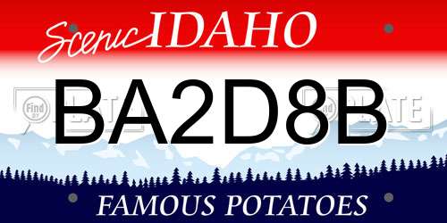 BA2D8B Idaho License Plate